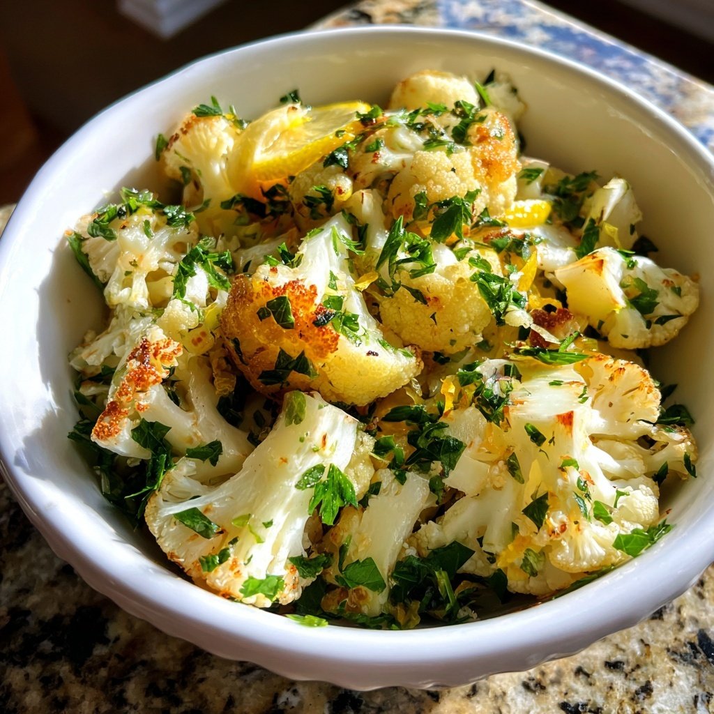 Blumenkohl mit Petersilie und Zitrone