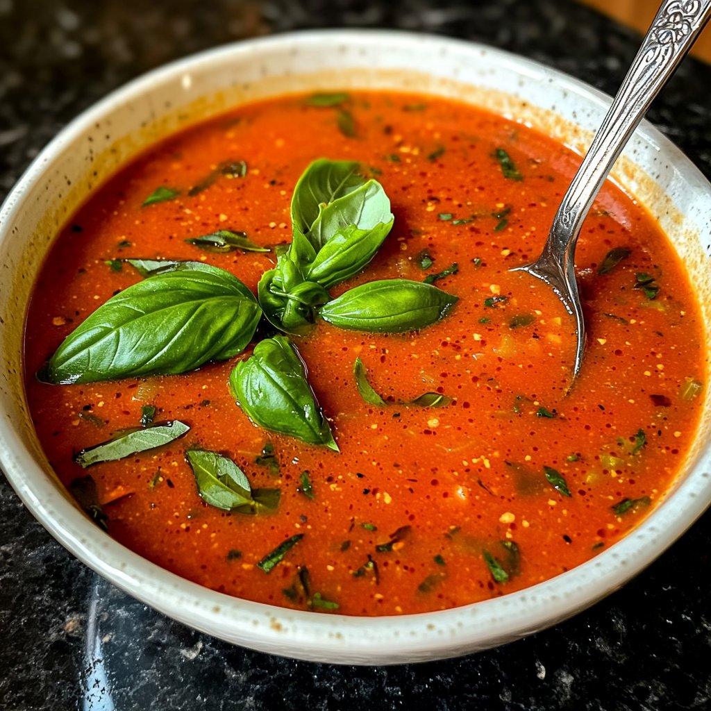 Tomatensuppe mit Basilikum