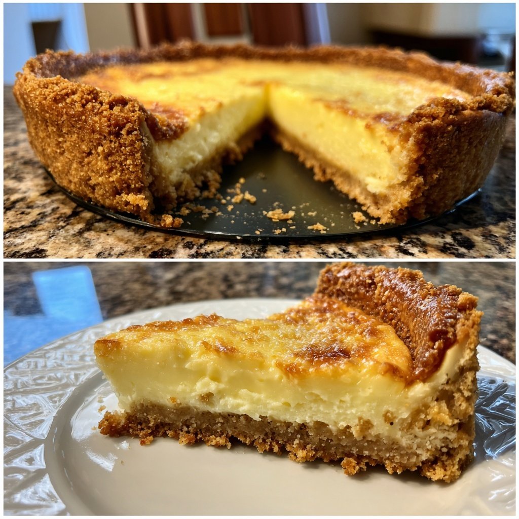 Käsekuchen mit Keksboden