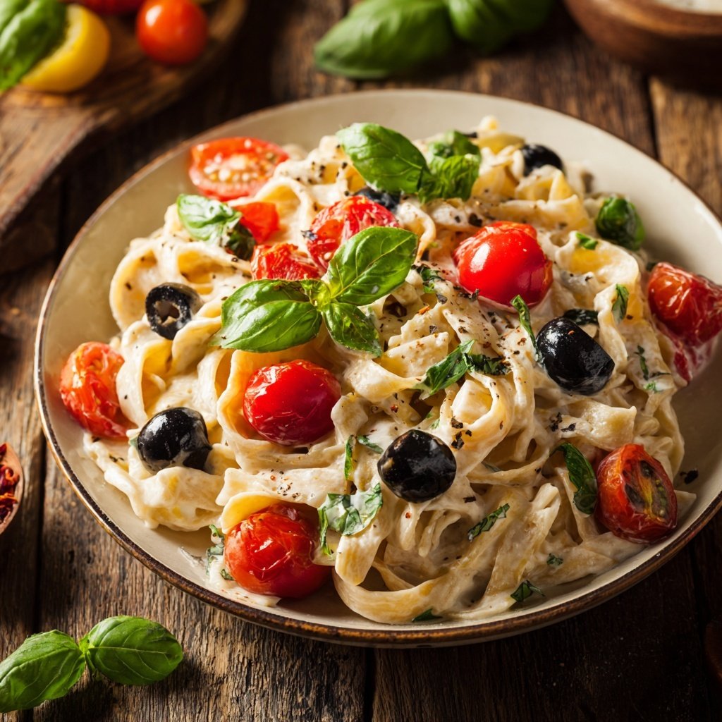 Mediterraner Nudelsalat Cremig