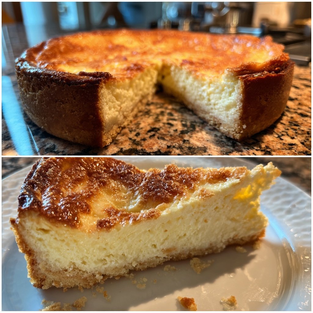 Käsekuchen mit Zitronenboden