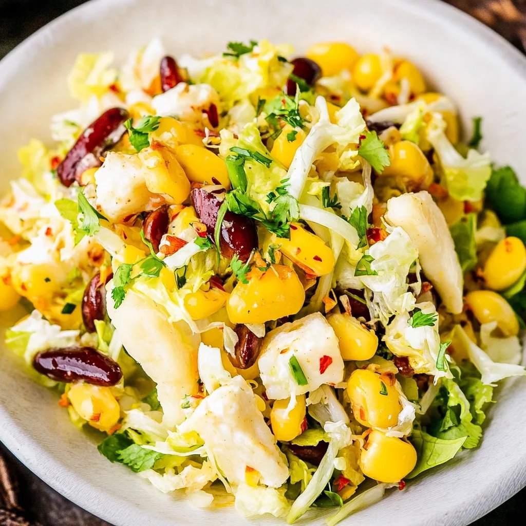 Chinakohl-Salat mit Mais und cremigem Honig-Senf-Dressing