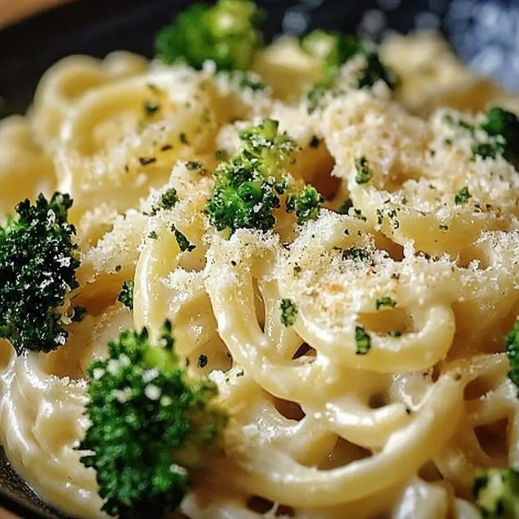 Brokkoli-Nudeln mit Parmesansoße