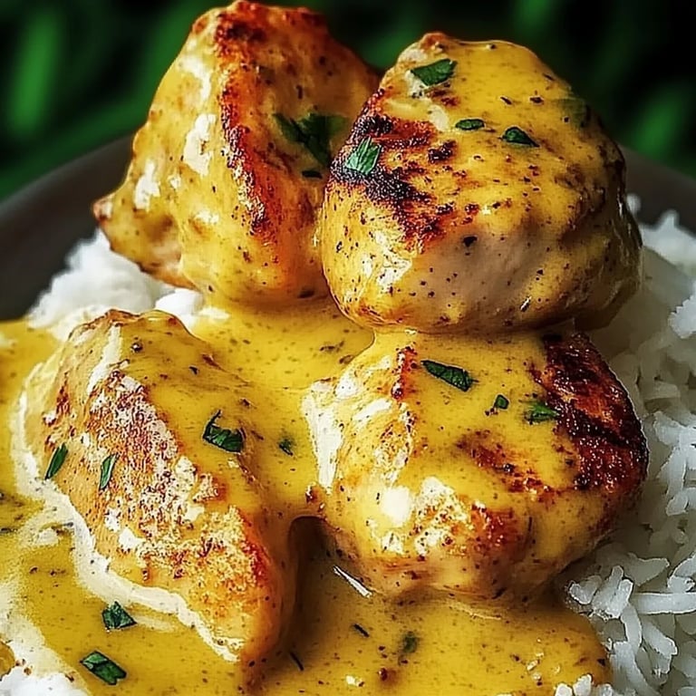 Schnelles Honig Senf Hähnchen mit Reis